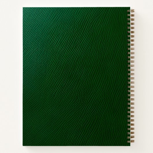 Personalisiertes Monogramm aus grünem Leder Notizblock (Rückseite)