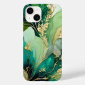 Personalisiertes Monogramm aus moderner grüner Mar Case-Mate iPhone Hülle (Rückseite)