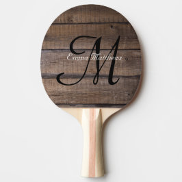 Personalisiertes Monogramm aus rustikalem Holz Tischtennis Schläger