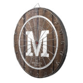 Personalisiertes Monogramm aus rustikalem Stallhol Dartscheibe (Vorderseite rechts)