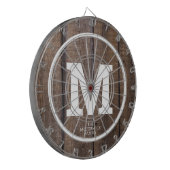 Personalisiertes Monogramm aus rustikalem Stallhol Dartscheibe (Vorderseite Links)