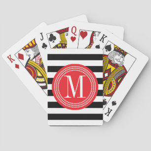 Personalisiertes Monogramm aus schwarzem und weiße Spielkarten