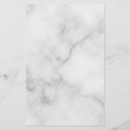 Personalisiertes Monogramm aus weißem Marmor und N Briefpapier (Rückseite)