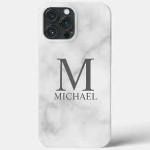 Personalisiertes Monogramm aus weißem Marmor und N Case-Mate iPhone Hülle