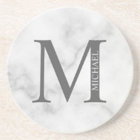 Personalisiertes Monogramm aus weißem Marmor und N