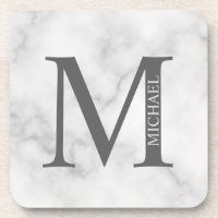Personalisiertes Monogramm aus weißem Marmor und N