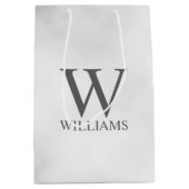 Personalisiertes Monogramm aus weißem Marmor und N Mittlere Geschenktüte (Vorderseite)