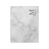 Personalisiertes Monogramm aus weißem Marmor und N Notizblock (Rotiert)