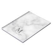 Personalisiertes Monogramm aus weißem Marmor und N Notizblock (Linke Seite)