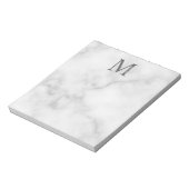 Personalisiertes Monogramm aus weißem Marmor und N Notizblock (Rotiert)