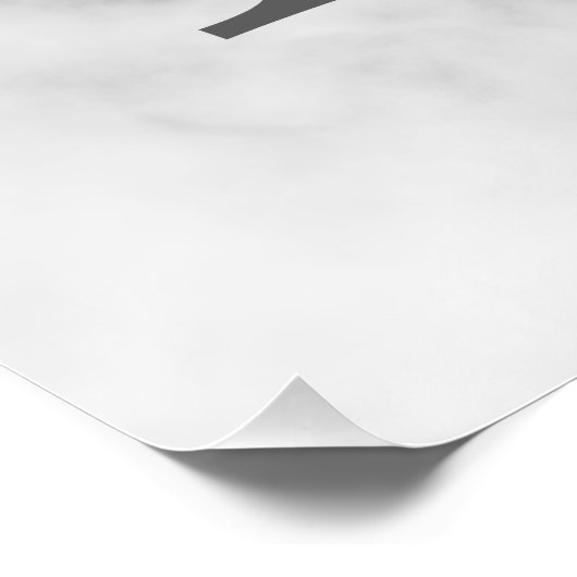 Personalisiertes Monogramm aus weißem Marmor und N Poster (Ecke)