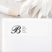 Personalisiertes Monogramm B Script Rücksendeetike (Insitu)