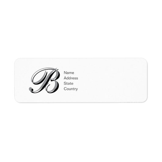 Personalisiertes Monogramm B Script Rücksendeetike (Vorne)