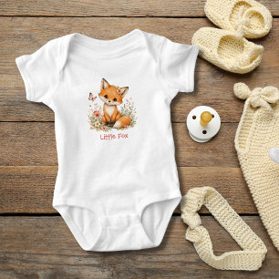 Personalisiertes Monogramm Baby Fuchs Floralien Ge Strampler