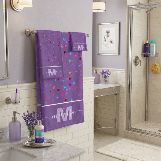 Personalisiertes Monogramm-Badehandtuch Badhandtuch Set