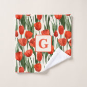 Personalisiertes Monogramm Badhandtuch Set (Waschlappen)