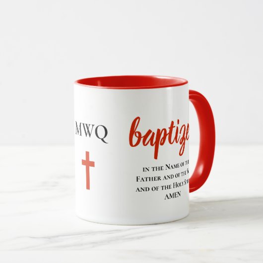 Personalisiertes Monogramm BAPTIZIERT Tasse (VorderseiteRechts)