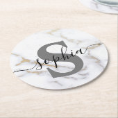 Personalisiertes Monogramm benutzerdefinierter Tex Runder Pappuntersetzer (Angewinkelt)