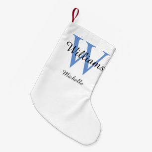 Personalisiertes Monogramm Blau Kleiner Weihnachtsstrumpf