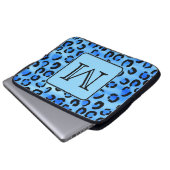 Personalisiertes Monogramm, blaues Laptopschutzhülle (Vorne Knopf)