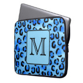 Personalisiertes Monogramm, blaues Laptopschutzhülle (Vorderseite Links)