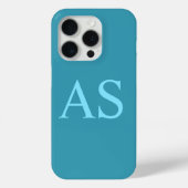 Personalisiertes Monogramm Blue Initial Phone Case (Rückseite)