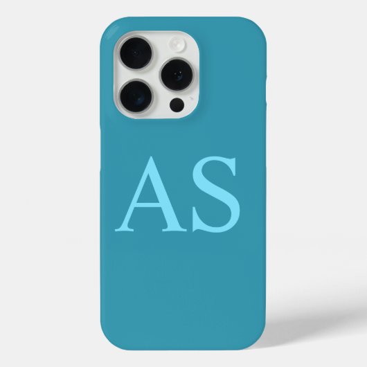 Personalisiertes Monogramm Blue Initial Phone Case (Rückseite)