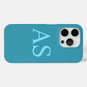 Personalisiertes Monogramm Blue Initial Phone Case (Rückseite (Horizontal))