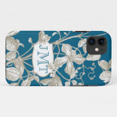 Personalisiertes Monogramm, blühende Rebe Botanik Case-Mate iPhone Hülle (Rückseite (Horizontal))