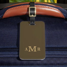 Personalisiertes Monogramm braun Gepäckanhänger