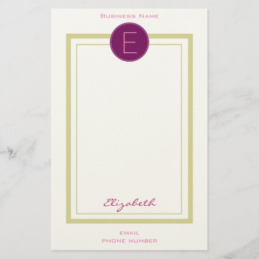 Personalisiertes Monogramm Briefpapier (Vorderseite)
