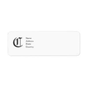 Personalisiertes Monogramm C Absenderetikett