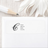 Personalisiertes Monogramm C Script Rücksendeetike (Insitu)