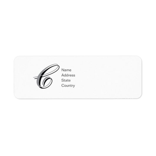 Personalisiertes Monogramm C Script Rücksendeetike (Vorne)
