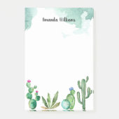 Personalisiertes Monogramm Cactus Garden Post-it Klebezettel (Vorderseite)