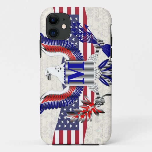 Personalisiertes Monogramm Case-Mate iPhone Hülle (Rückseite)
