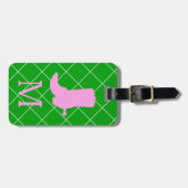 Personalisiertes Monogramm-Cowboy-Cowgirl lädt Gepäckanhänger (Vorderseite horizontal)