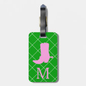 Personalisiertes Monogramm-Cowboy-Cowgirl lädt Gepäckanhänger (Rückseite vertikal)