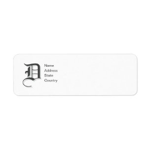 Personalisiertes Monogramm D Absenderetikett