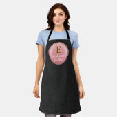 Personalisiertes Monogramm des Chefkochs in Rosa u Schürze (Getragen)