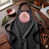 Personalisiertes Monogramm des Chefkochs in Rosa u Schürze