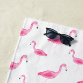 Personalisiertes Monogramm des Flamingomusters Strandtuch (Beispiel)