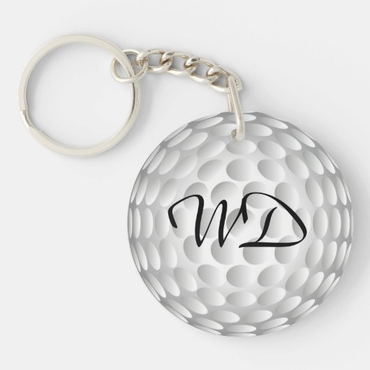 Personalisiertes Monogramm des Golfballs Schlüsselanhänger (Vorderseite)