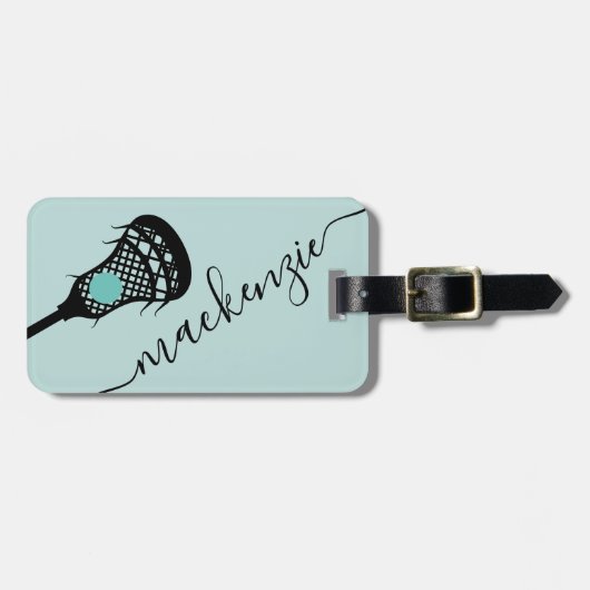 Personalisiertes Monogramm des Larcrosse-Sticks Gepäckanhänger (Vorderseite horizontal)