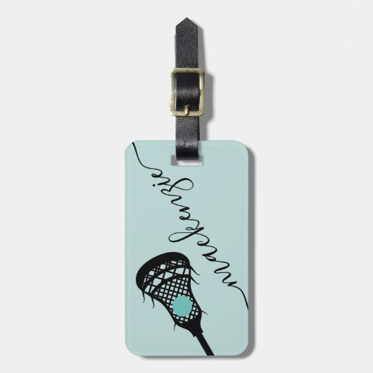 Personalisiertes Monogramm des Larcrosse-Sticks Gepäckanhänger (Vorderseite vertikal)