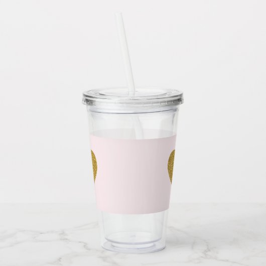 Personalisiertes Monogramm des modernen Goldenen H Acryltrinkbecher (Links)