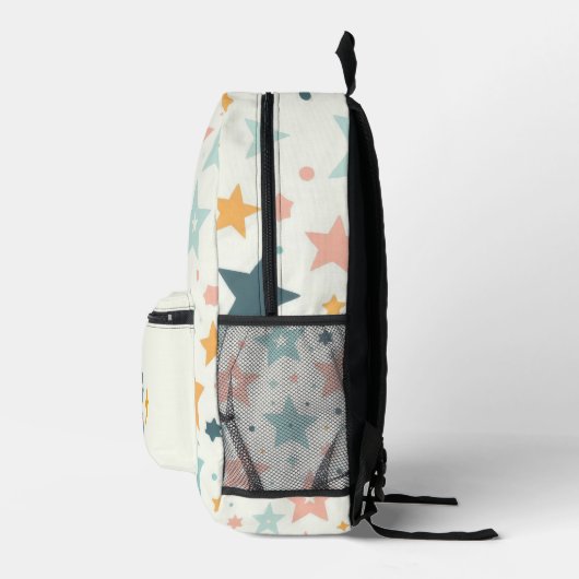 Personalisiertes Monogramm des Pastell-Star-Muster Bedruckter Rucksack (Rechts)