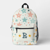 Personalisiertes Monogramm des Pastell-Star-Muster Bedruckter Rucksack (Vorderseite)
