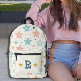 Personalisiertes Monogramm des Pastell-Star-Muster Bedruckter Rucksack