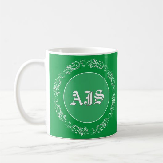 Personalisiertes Monogramm-Design. Kaffeetasse (Links)